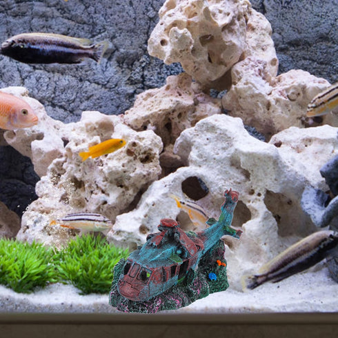 Fish Tank Landscaping Decoration, Airplane Wreck Resin Ornament, Fish Tank Shelter, Desk Topper Decor