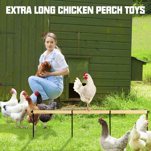 44.88 Chicken Toys,Extra Long Chicken Perch Toys,Woodern Chickens Roosts and Perches Stand Training Perch for Poultry