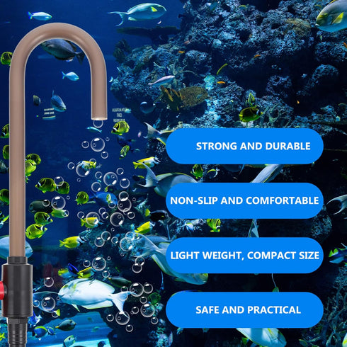Aquarium Fish Tank Hook Water Changer, Plastic Pump Siphon for Changing Water Aquarium Accessories