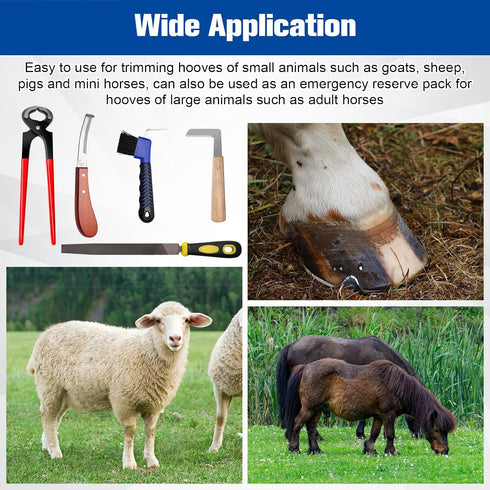 Solaradgy 10 Inch 8 Trimmers Trimming Pcs Farrier Tools, Horse Goat Hoof for Goats and Sheep with Carbon Steel Nipper