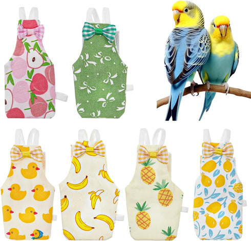 HekouJiub 6Pcs Bird Diaper - Reusable Parrot Diapers with Waterproof Inner, Washable Pet