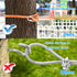Dog Tie Out Cable for Camping, 50ft Reflective Overhead Trolley System for Dogs up to 300lbs, Portable Dog Runner