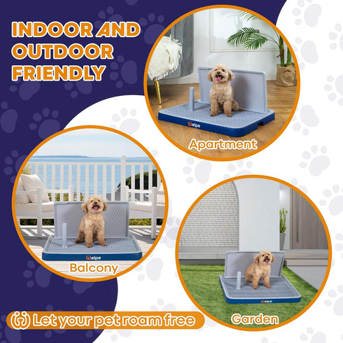 Welpe Dog Potty Tray with Pee Pad Holder - Perfect Indoor Potty Training Solution for Small and Medium Dogs. Say
