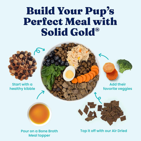 Solid Gold Beef Bone Broth for Dogs - Grain Free Dog Food Topper Rich in Collagen and Superfoods - Nutrient Dense Dog