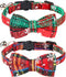 Joytale Upgraded Christmas Cat Collar with Bells, Breakaway Bow Tie, 2 Pack Safety Plaid Kitten Collars