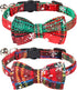 Joytale Upgraded Christmas Cat Collar with Bells, Breakaway Bow Tie, 2 Pack Safety Plaid Kitten Collars