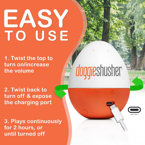 1 Count Doggie Shusher Portable Sound Machine - Calming White Noise for Dogs, Separation Anxiety Relief for Pets