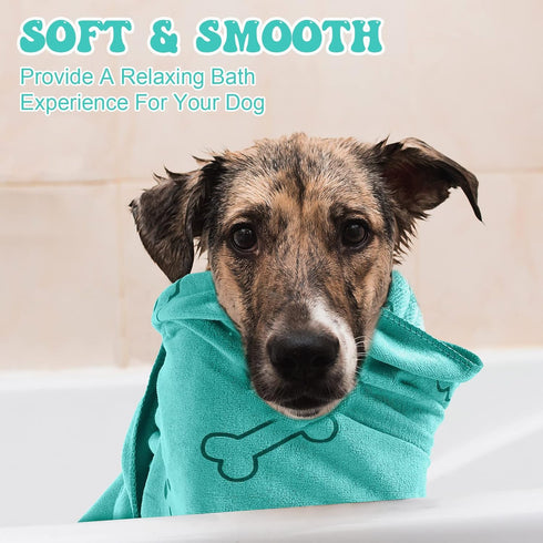 8 Pcs Dog Towels, Pet Bath Drying Towels, 55 x 28 Inches, Large Absorbent Microfiber Quick Drying for Cats and Puppies