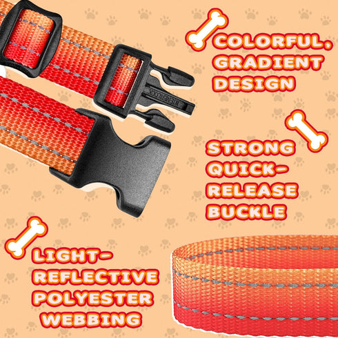 Martingale Dog Collar, Light-Reflective Polyester Collars for Whippets, Greyhounds, and Safety Training