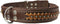 Genuine Leather Braided Studded Dog Collar, Brown, 1.6" Wide, Fits 19"-24" Neck