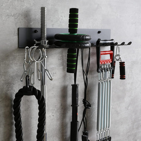 Heavy Duty Multi-Purpose Gym Equipment Storage Rack, Resistance Bands Hanger, Barbell Rack for Exercise Accessories