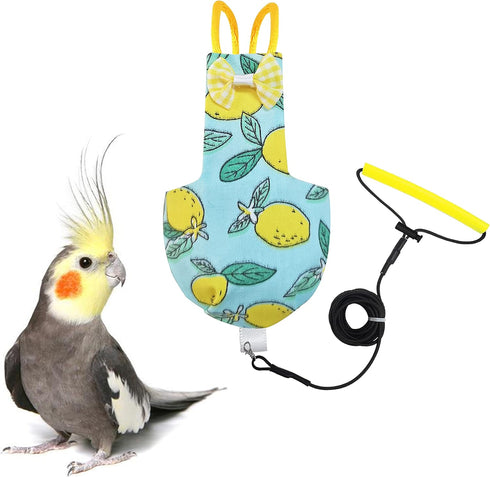 VANFAVORI Bird Diaper Harness Flight Suit Clothes with 80 Inch Flying Leash