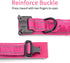 Dog Collar Tactical Highly Reflective Military Pet Collar Nylon with American Flag Patch and Pendant for XL Pink