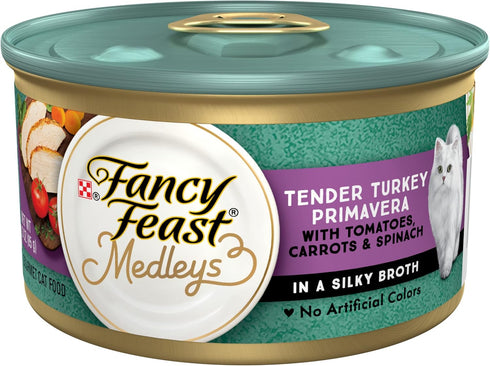 Purina Fancy Feast Wet Cat Food, Medleys Tender Turkey Primavera With Tomatoes,