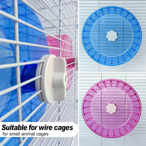 Silent Hamster Wheel, Adjustable Stand Super Silent Exercise Wheels for Hamsters, Quiet Rat Wheel (F 5.5 inch, Pink)