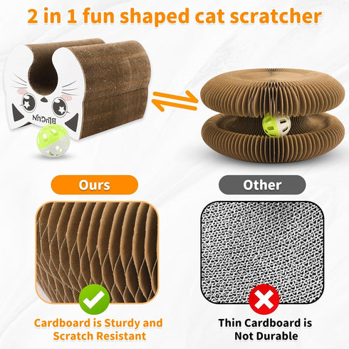 1Pack 1Pack Kitty Curls Cat Accordion Physical Exercise for Indoor Cats Toy Magic Organ Thickened Kitty Head Organ