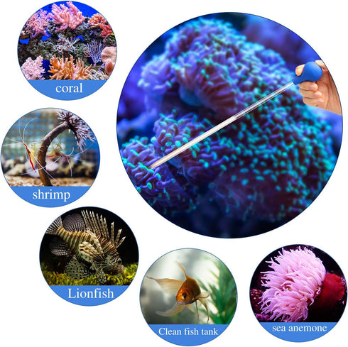 Boao 2 Sets Long Pipette for Fish Tank, Coral Food Feeder, Long Syringe for Marine Fish Reef Aquatic Plants