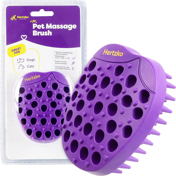 Pet Bath & Massage Brush - Grooming Comb for Shampooing & Massaging Dogs, Cats, Small Animals, No Handle
