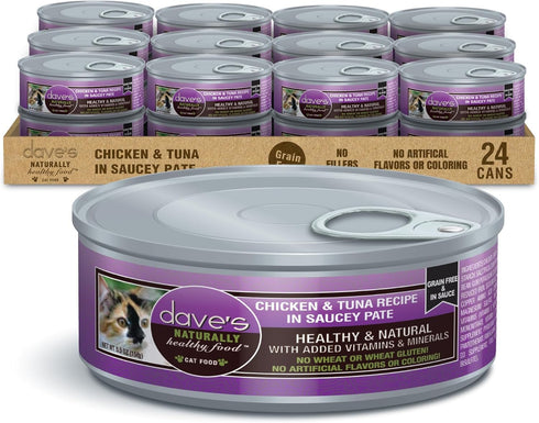 Dave's Pet Food Grain Free Wet Cat Food (Chicken & Tuna Saucey