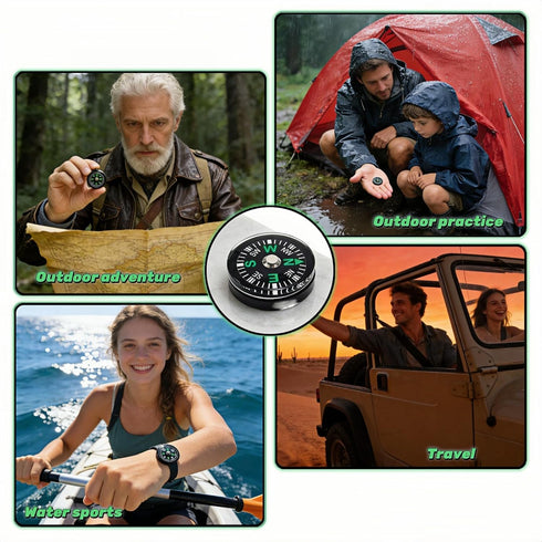 25-Pack 20mm Mini Liquid Filled Compass - Pocket Sized Directional Compass for Hiking, Camping, Survival, Outdoor