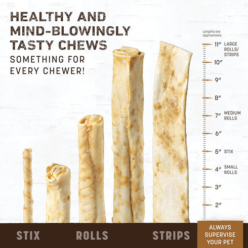Earth Animal No Hide Medium Venison Flavored Dog Chews - Long Lasting Chew Sticks for Large Dogs