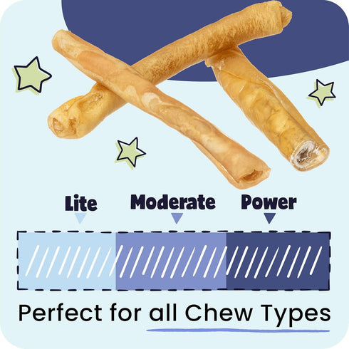 5-7" 5 Pack Pawstruck Natural Beef Collagen Sticks for Dogs Long-Lasting Rawhide Alternative, High Protein & Low Fat