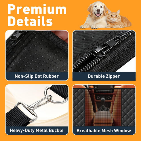 HOB4U Hammock 400lbs Dog Car Seat Cover for Back Seat, Hard Bottom Back Seat Extender for Dogs, Dog for Car SUV