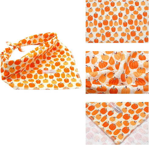 1PC Dog Bandana, Halloween Pumpkin Dog Bandanas Girl Boy Bibs Scarf Soft Dog Kerchief Pet Bandanas Small Medium Large