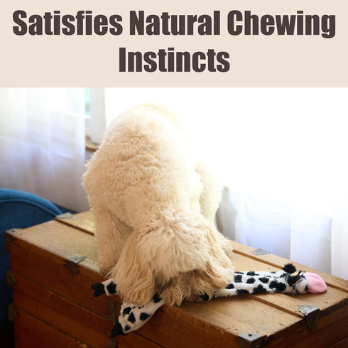SPOT 23-Inch Skinneeez Crinklers Cow Stuffing-Free Squeaky Dog Toy Interactive Plush Toy for Medium & Large Dogs Mess