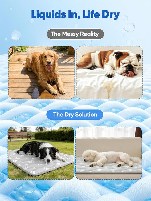 30"x20" 3.0 Rywell Super-Absorbent Cooling Mat for Dogs Arc-Chill & Color-Changing Dog Cooling Mat, Stay Cool & Dry