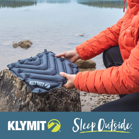 Klymit V Seat - Lightweight Inflatable Travel Cushion for Camping, Bleachers, or Glassing Pad, Gray