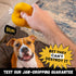 Indestructible Ring Ball for Aggressive Chewers, Non-Toxic Natural Rubber Dog Toys, Butter Scent, Yellow (4.5”)