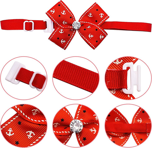 PET SHOW Adjustable Cute Dog Bow Ties Collar for Small Dogs Puppy Cats Bowties Neckties Pack of 50 Assorted Randomly