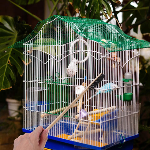 Zerodis 3PCS Wooden Bird Cage Brushes, Portable Long Handle Cleaning Accessory for Pet Birds
