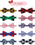 BWOGUE Plaid Dog Bow Ties - 10pcs Adjustable Bowties for Small Medium Large Dogs and Cats