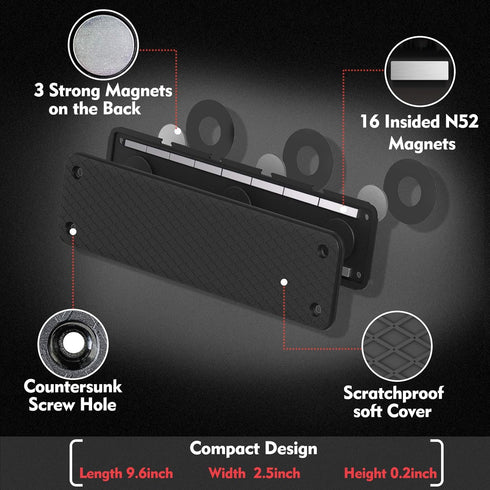 Magnetic Ammunition Holder, Double Sided Gun Magnet for Storage in Shelf, Cabinet, Desk, Ammo Gun Safe Accessories