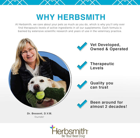 Herbsmith Microflora Plus, Dog Digestion Aid, Probiotics and Digestive Enzymes, 120 Capsules