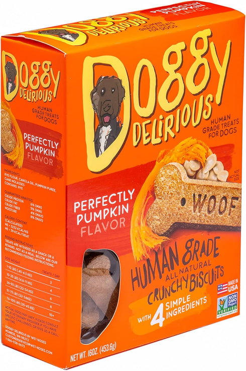 Crunchy Dog Treats for All Sizes and Breeds - All-Natural, 100% Human-Grade Pumpkin Snacks, 16 Oz