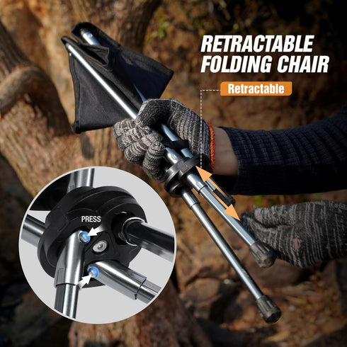 3 Backpacking REDCAMP Ultralight Camping Stool with Retractable Legs, Portable Legged Tripod Camping Stools for Adults