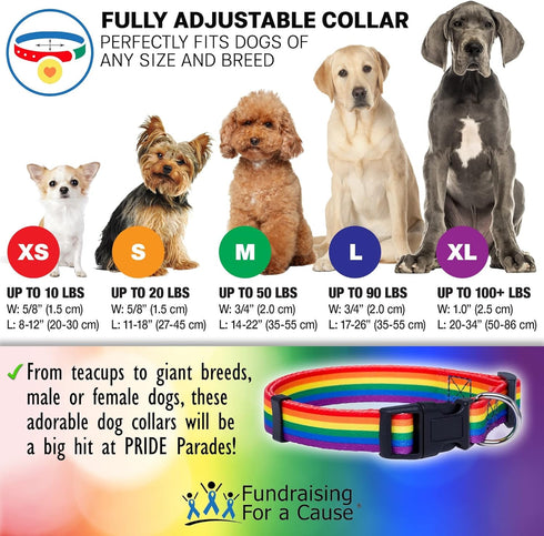 Rainbow Pet Collars for Dogs and Cats, LGBTQ Accessories, Gay Pride Pride Flag Collar, Large Size