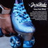 8-51 JajaHoho Roller Skates for Women, Very Peri Blue Holographic High Top Faux Leather Rollerskates, Shiny Double-Row