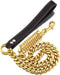 Dog Chain Leash, Heavy Duty Strong Chew Proof 19mm, 2ft 3ft 4ft, Gold Chrome Stainless Steel for Medium Large Dogs