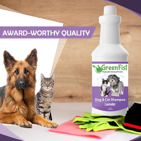 Pet Shampoo for Dogs & Cats, Intense Cleaning Power, Soothes Skin, Made in USA (Lavender, 1 Quart)