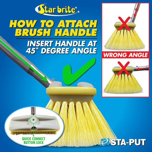 STAR BRITE Extend-A-Brush Telescoping Handle 3-6 ft - Marine Grade Floating Aluminum Pole with Quick Connect for Brush