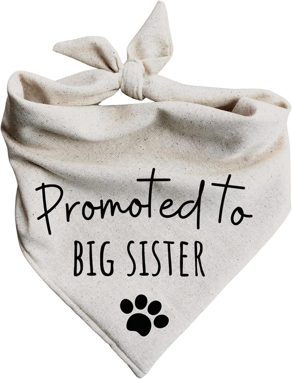 Generic Dog Bandanas Baby Announcement Pregnancy Announcement Promoted to Big Sister Oatmeal Beige
