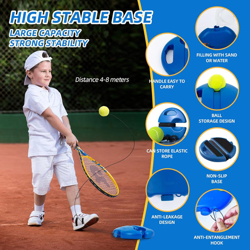 Kids Tennis Rackets 2 Pack with Rebound Balls, Size 19" & 21" for Beginners