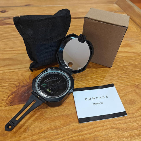 Multifunctional Compass for Hiking - Military Survival Gear Handheld Compass with Carrying Bag, Great Gift for Kids