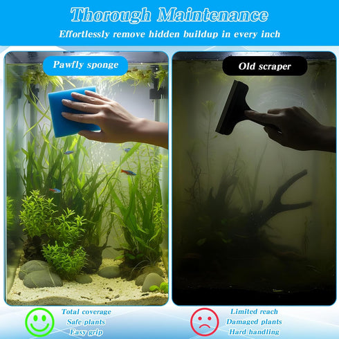 DOPENSPI 6PCS 3.23.21 Aquarium Glass Cleaner Sponge, Non-Scratch Fish Tank Cleaning Sponge Fish Tank Walls Cleaner