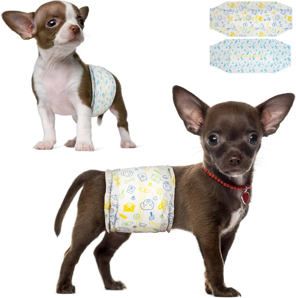 Dono Disposable Male Dog Diapers, Super Absorbent Male Dog Wraps for Small