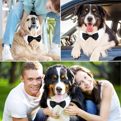 Segarty Dog Bow Tie, Adjustable Black Bowtie Collar for Extra Large Dogs, Comfortable Cotton Grooming Accessory